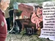 Habitantes de Tepoztlán protestan frente a la casa de Noroña