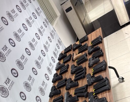 Asegura FGR 22 armas de fuego y 65 cargadores en Huimanguillo, Tabasco